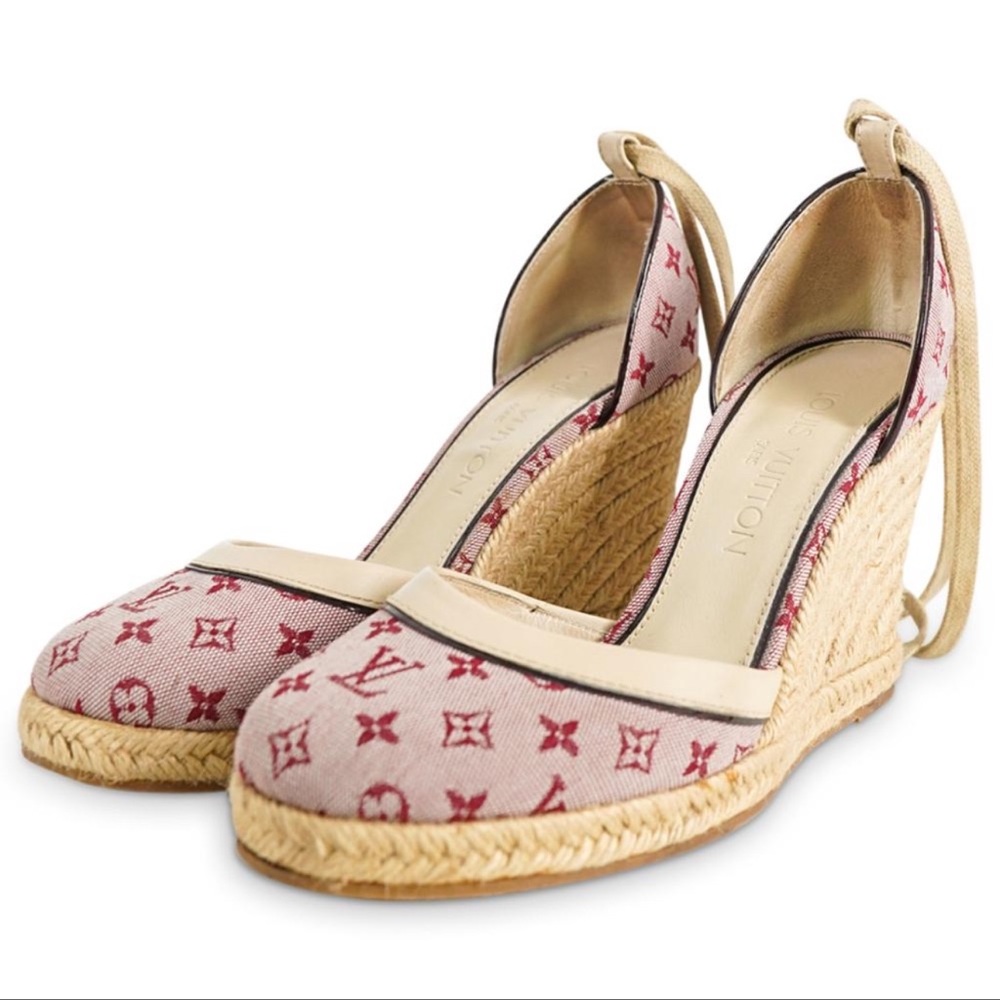 Louis Vuitton Monogram Canvas and Leather Starboard Espadrille Wedges - Picture 2 of 5